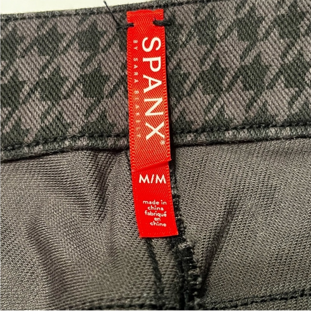 Spanx Black Gray Houndstooth Ankle Jegging Leggings‎ Womens Medium Two Pockets - Picture 3 of 13